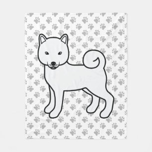 Cobertor De Velo Shiba Branco Inu Cão De Cartoon E Patas