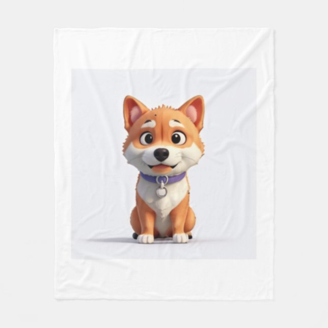 Cobertor De Velo Shiba Inu Cute (Frente)