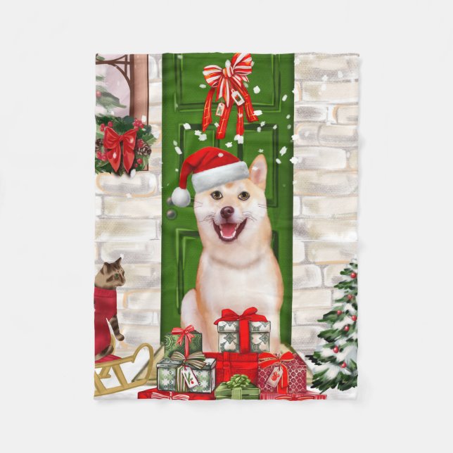 Cobertor De Velo Shiba Inu Dog Natal (Frente)