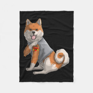 Cobertor De Velo Shiba Inu Eu Amo Mamãe Tatuagem Camiseta de cão En