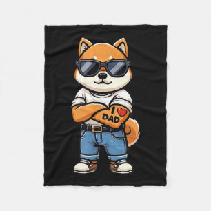 Cobertor De Velo Shiba Inu Eu Amo Pai Cachorro Engraçado Tatuagem 