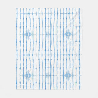 Cobertor De Velo Shibori Tie Dye Blue Line Patterno Fleece Blanket