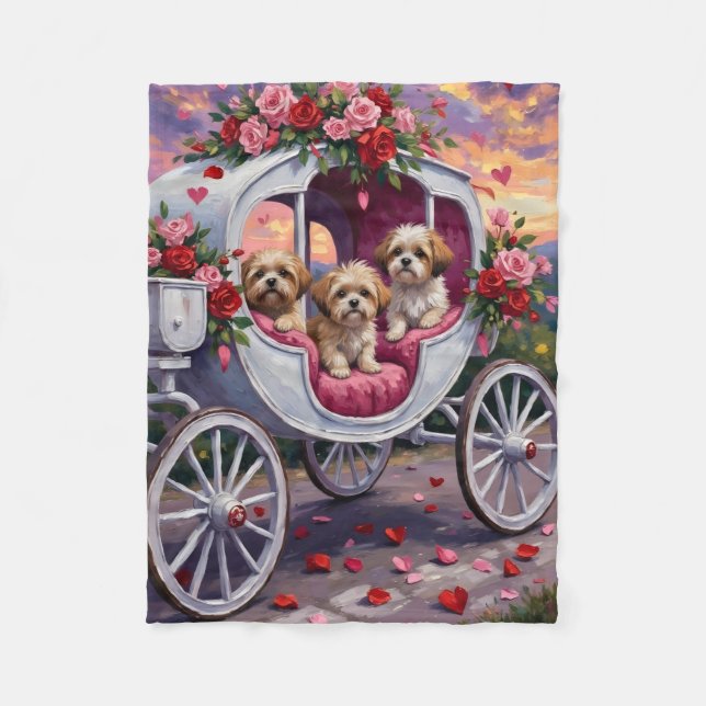 Cobertor De Velo Shih Tzu Dog Valentine's Day (Frente)