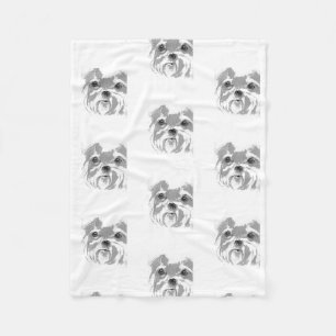 Cobertor De Velo Shih Tzu Picture Fleece Blanket