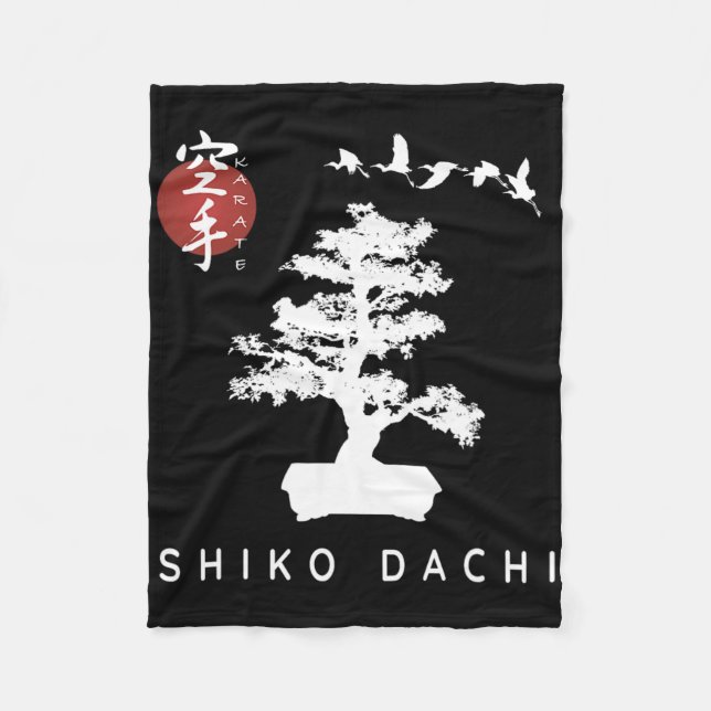Cobertor De Velo Shiko Dachi Karate Beginner Bonsai Kanji Calligrap (Frente)