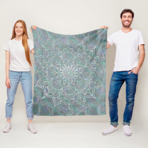 Cobertor De Velo Shimmer Iridescente Mandala Boho Chic