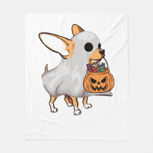 Cobertor De Velo Shirt Chihuahua Ghost Pumpkin Halloween