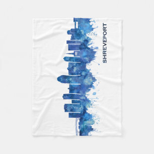 Cobertor De Velo Shreveport Louisiana Skyline Blue