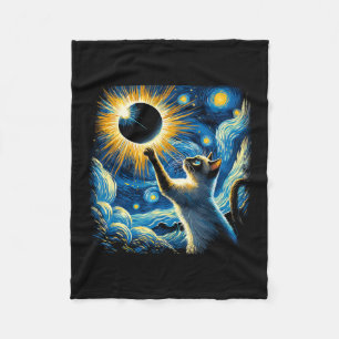 Cobertor De Velo Siamese Cat 2024 Van Gogh Starry Night Siamese Cat