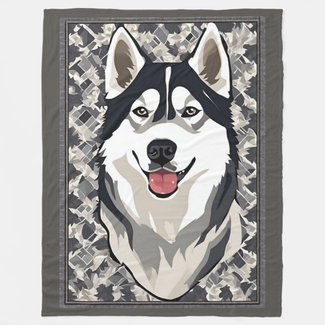 Cobertor De Velo Siberian Husky Blanket (Frente)