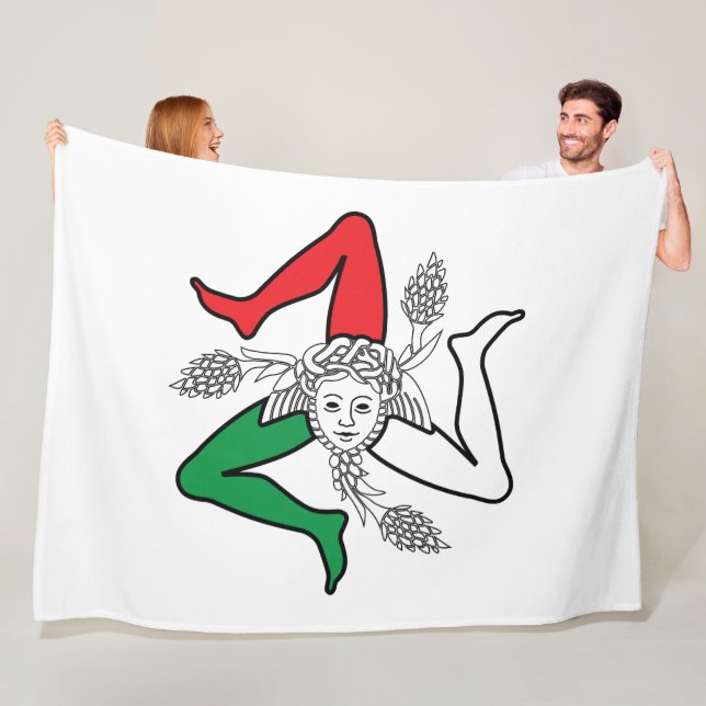 Cobertor De Velo Sicilian Trinacria Medusa Design (In Situ)