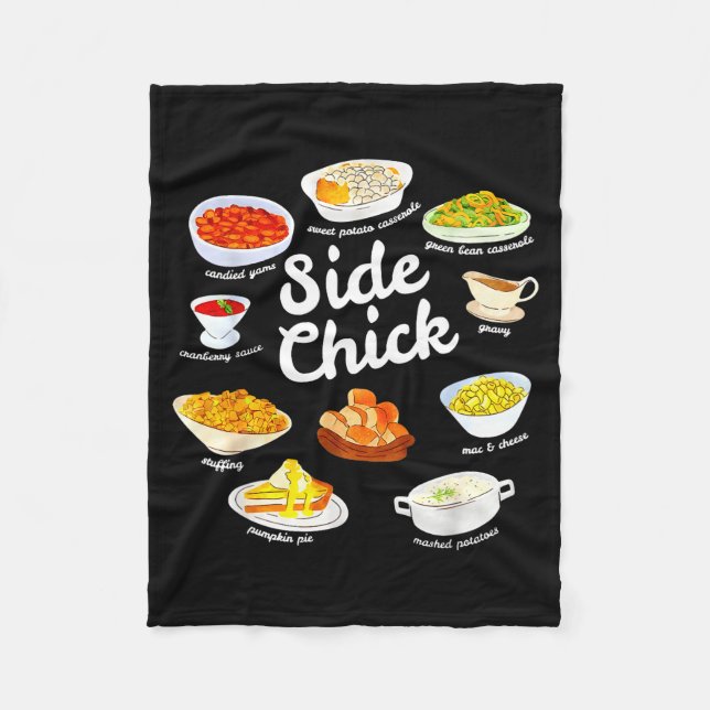 Cobertor De Velo Side Chick Funny Thanksgiving Foodie Friendsgiving (Frente)