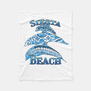 Cobertor De Velo Siesta Beach Florida Vacation Tribal Dolphins