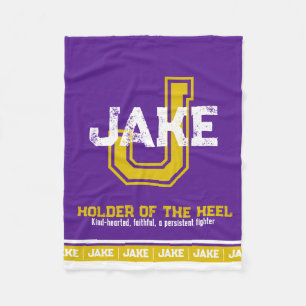 Cobertor De Velo Significado do nome Jake monograma esportivo roxo