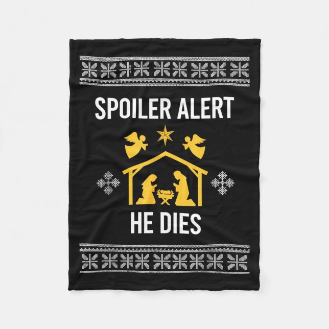 Cobertor De Velo Siler Alert He Dies Funny Nativity Christmas  (Frente)