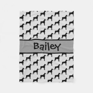 Cobertor De Velo Silhouette de Cachorro Doberman Personalizado