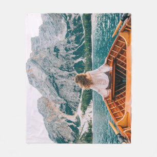 Cobertor De Velo Silhouette Woman Alpha Lake Nature