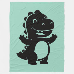 Cobertor De Velo Silhueta de Bebê Dino Fofo Design Minimalista pa