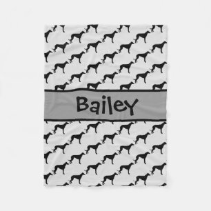 Cobertor De Velo Silhueta de Cachorro de Greyhound Personalizada