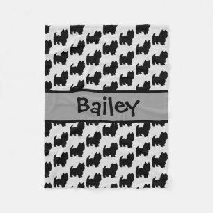 Cobertor De Velo Silhueta de Cachorro de Westie Personalizada