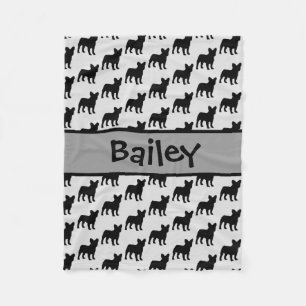 Cobertor De Velo Silhueta de Cachorro Francês Personalizada