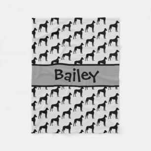 Cobertor De Velo Silhueta de cachorro grande personalizado