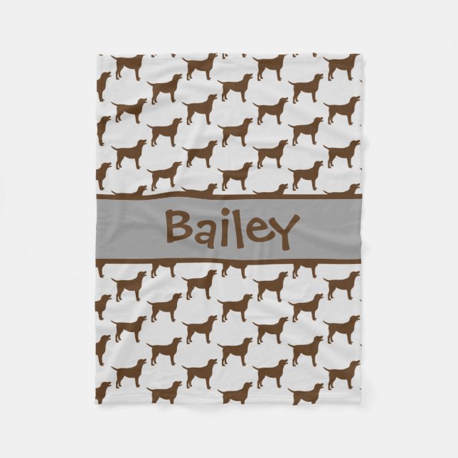 Cobertor De Velo Silhueta de cão de chocolate personalizado (Frente)