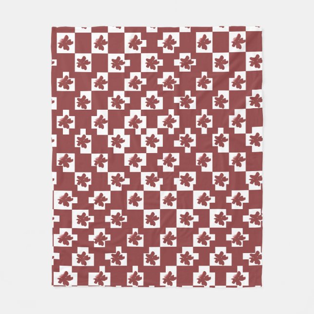 Cobertor De Velo Silhueta de flores em padrão. (Frente)