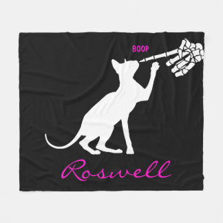 Cobertor De Velo Silhueta de Gato Sphynx Personalizada Boop