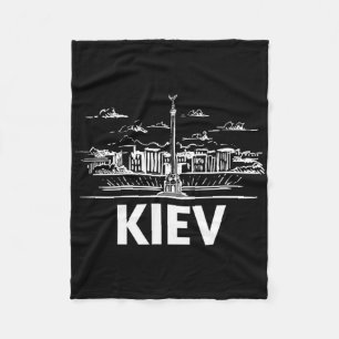 Cobertor De Velo Silhueta do Contorno do Esboço da Cidade de Kiev U