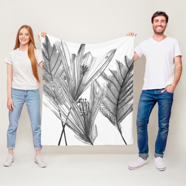 Cobertor De Velo Silhueta Floral - Cinza (In Situ)