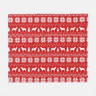 Cobertor De Velo Silhuetas de Cão Spinone Italiano Natal Feriado