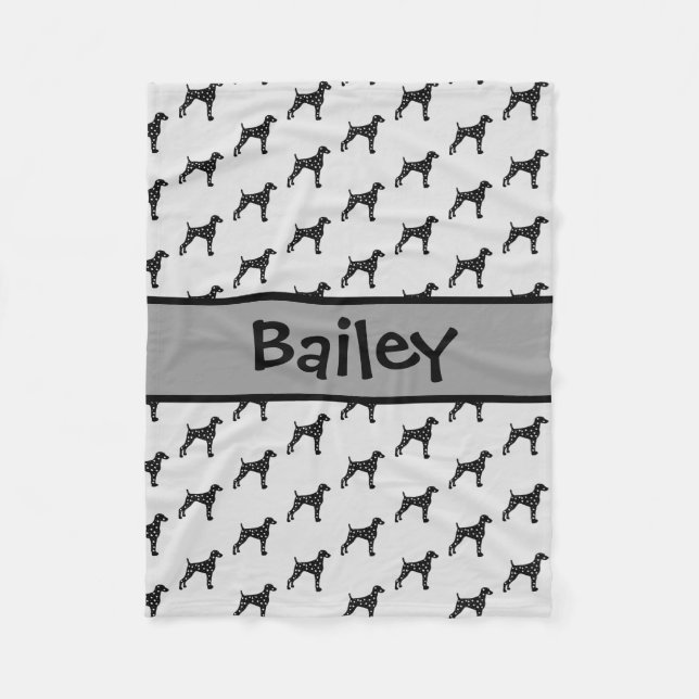 Cobertor De Velo Silhuette de Cachorro Dalmático Personalizado (Frente)