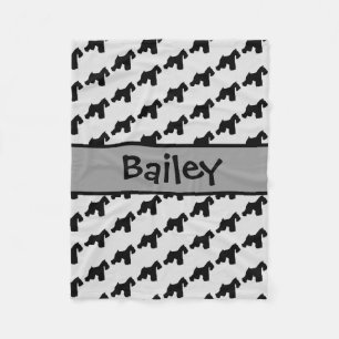 Cobertor De Velo Silhuette de cachorro Schnauzer Miniatura Personal
