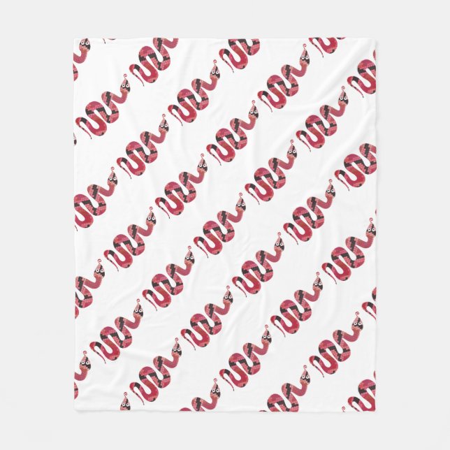 Cobertor De Velo Silhuettes cobra preto e vermelho (Frente)