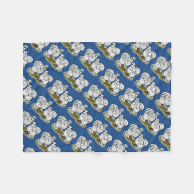 Cobertor De Velo Silkie Bantam Splash Chickens (Frente (Horizontal))