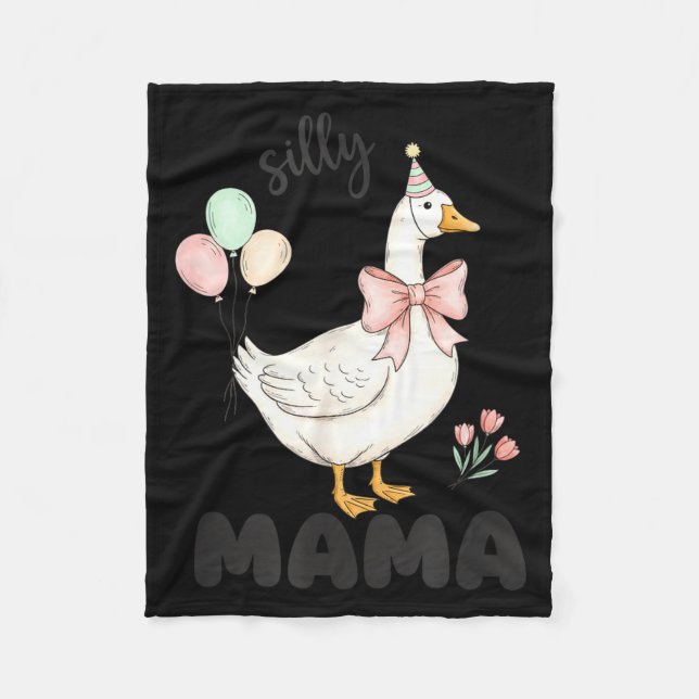 Cobertor De Velo Silly Mama Goose Mom Birthday Party Family Matchin (Frente)