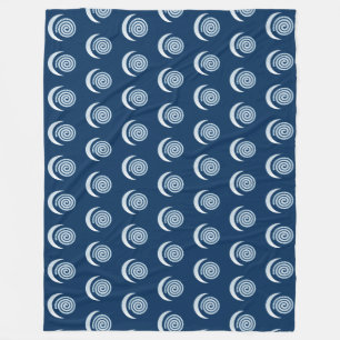 Cobertor De Velo Silver Moon Spiral em azul escuro
