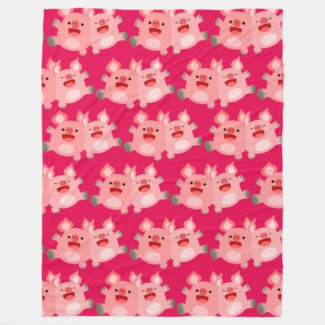 Cobertor De Velo SIM! Porcos de Cartoon Bonitos Fleece Blanket (Frente)
