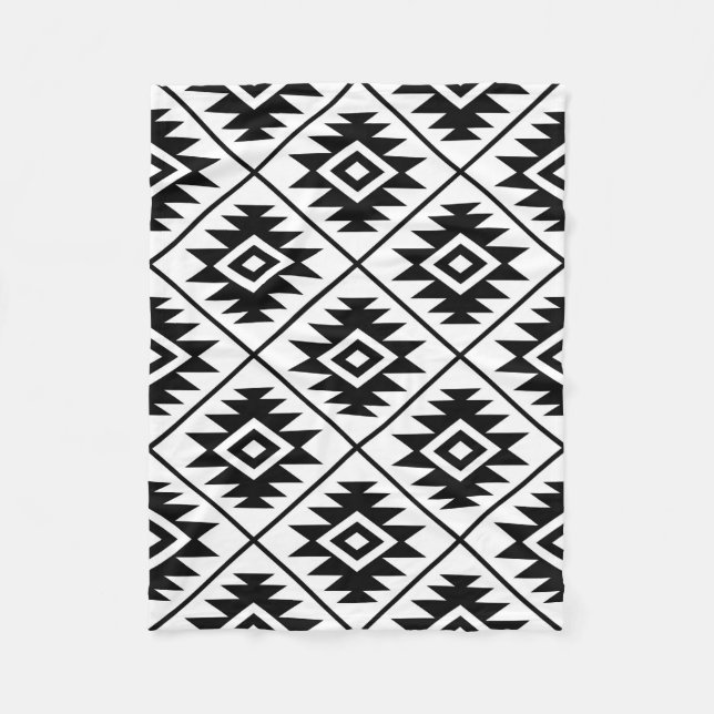 Cobertor De Velo Símbolo asteca Estilizado Grande Ptn Preto em Bran (Frente)