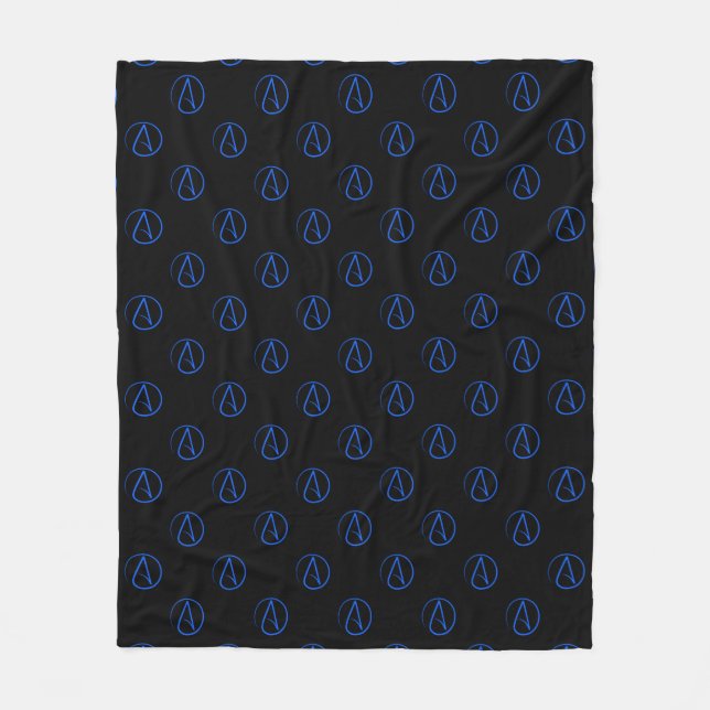 Cobertor De Velo Símbolo ateu: azul sobre preto (Frente)