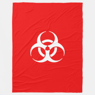 Cobertor De Velo Símbolo de Biohazard Vermelho e Branco