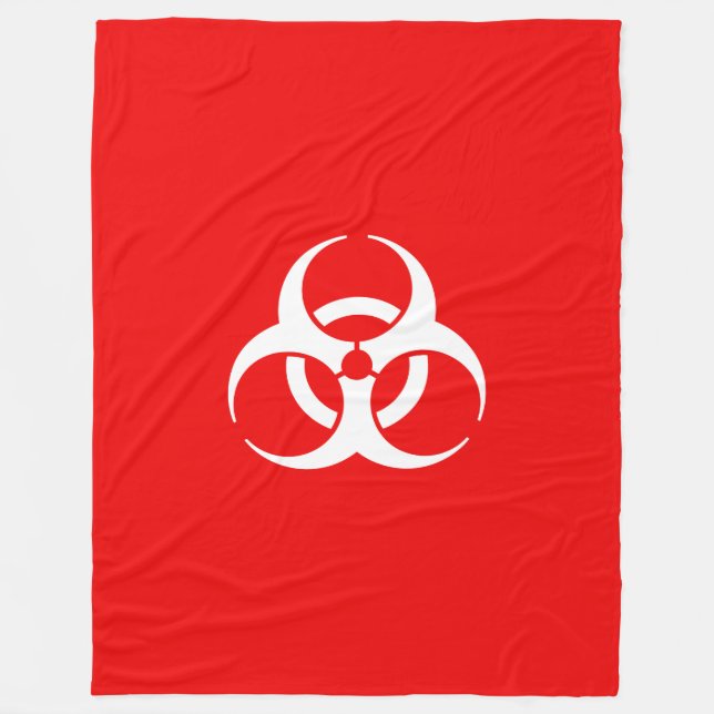 Cobertor De Velo Símbolo de Biohazard Vermelho e Branco (Frente)