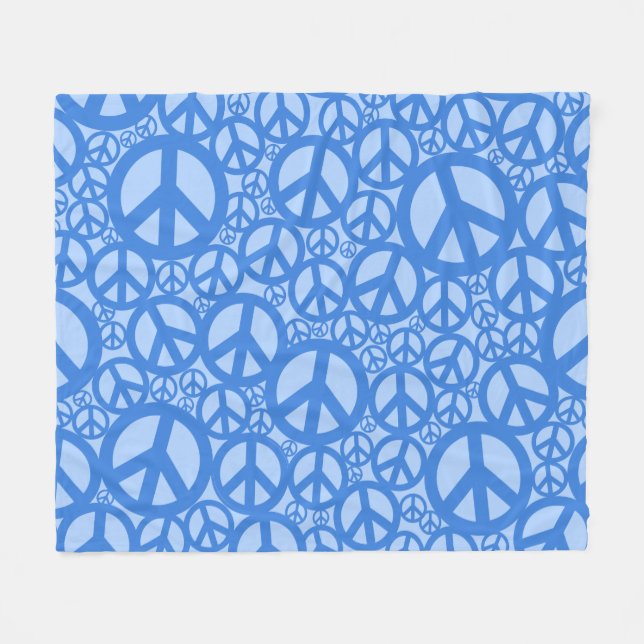 Cobertor De Velo Símbolo de paz - Azul (Frente (Horizontal))