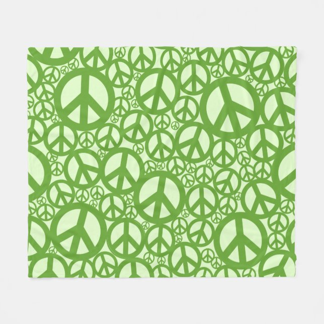 Cobertor De Velo Símbolo de Paz - Padrão Verde (Frente (Horizontal))
