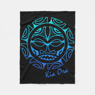 Cobertor De Velo Símbolo Facial da Cultura Azul, Dança Haka Kia Ora