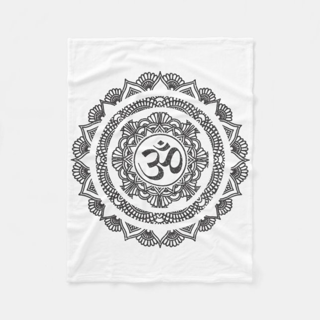 Cobertor De Velo Símbolo Mandala Om Yoga Presente Buda Iogue  (Frente)