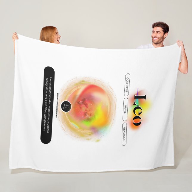 Cobertor De Velo Símbolo Moderno Zodiac Cotação Leo | Elemento Fogo (In Situ)