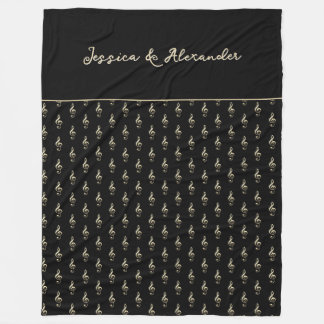 Cobertor De Velo Símbolo Musical de Clef Treble, preto