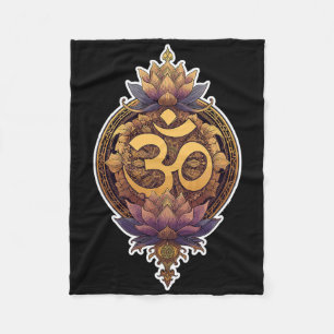 Cobertor De Velo Símbolo Om Espiritual Meditar Ioga Mantra Divino 